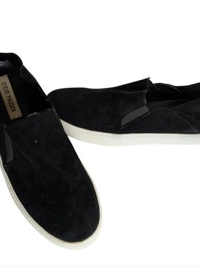Steve Madden Fayna Black Suede Slip On Sneakers Size 10